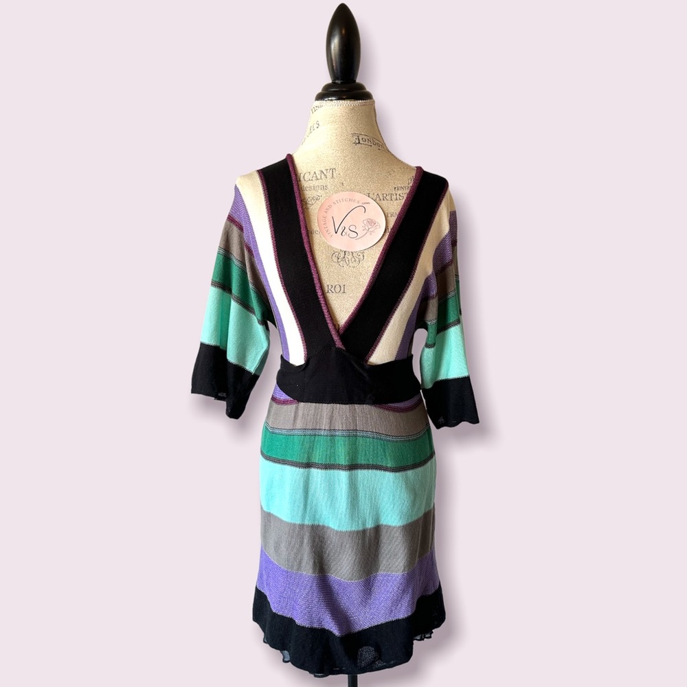 Missoni V-Neck Zig Zag Knit Dress 42 Medium